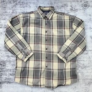 Wolverine Men's Flannel Shacket Gray Beige Plaid Fleece Lined Workwear Size XL